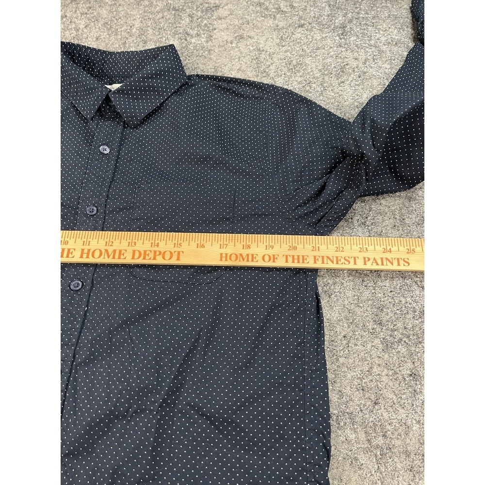 Outerknown Button Up Shirt Mens Medium Navy Blue Long Sleeve Organic Cotton EUC - Picture 8 of 9